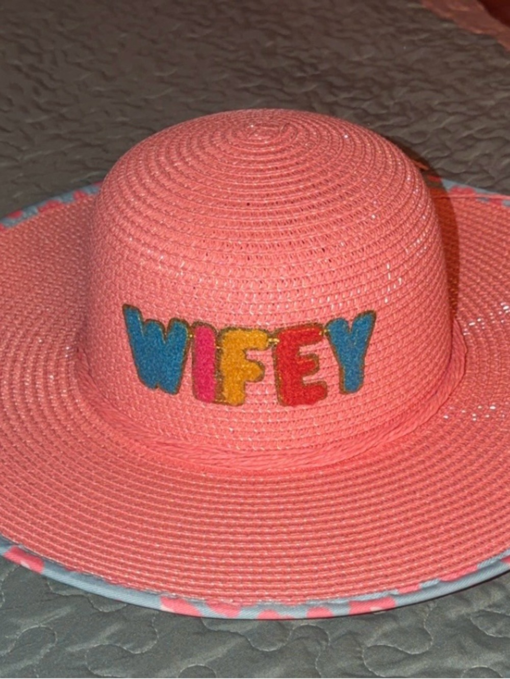 Simply southern Coral 'WIFEY' Straw Sun Hat - Women Accessories